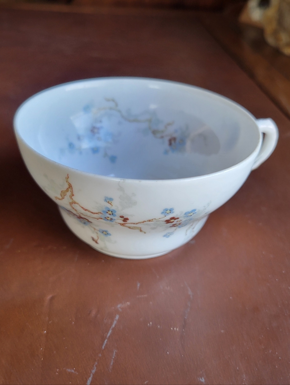 Theo Haviland Limoges France Antique Blue Flower Teacup c.1910s